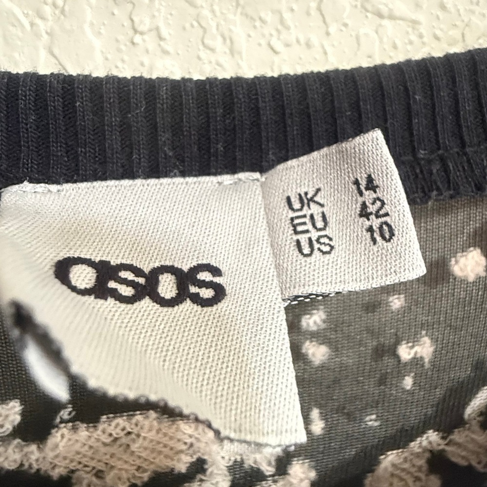 ASOS Nasty Graphic Print Long Sleeve Sweatshirt Dress Mens Size 10 US - Picture 6 of 10